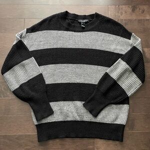 Streetwear Society Black & Grey Striped Knit Sweater Women’s Small